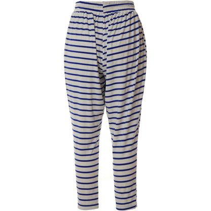 Gozzip Woman Benita Pants Pants White with Royal Blue Stripe