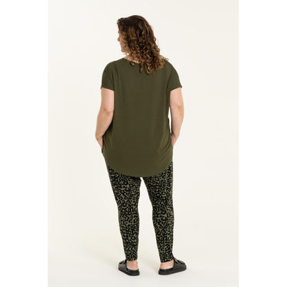 Gozzip Woman Benita Pants Pants Army Green Printed