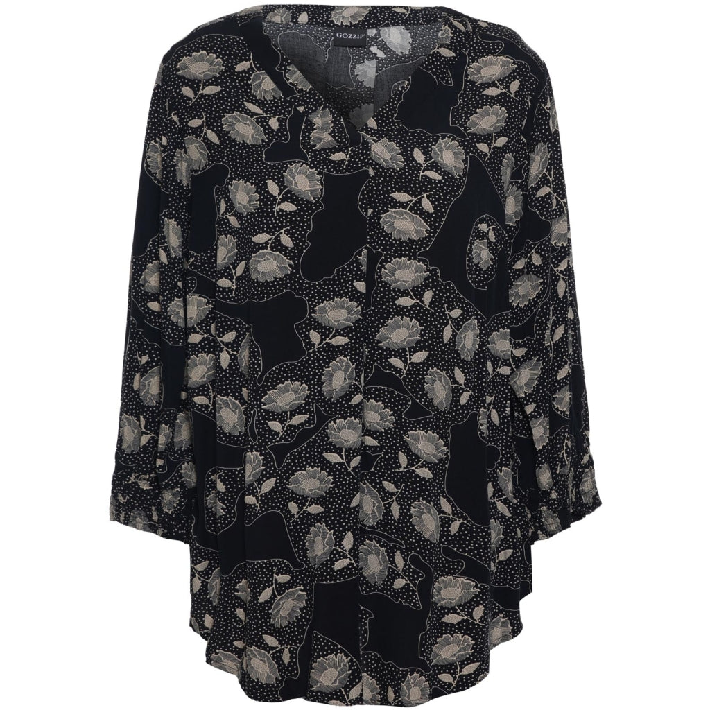 Gozzip Woman Beth Blouse Blouse Black with Beige