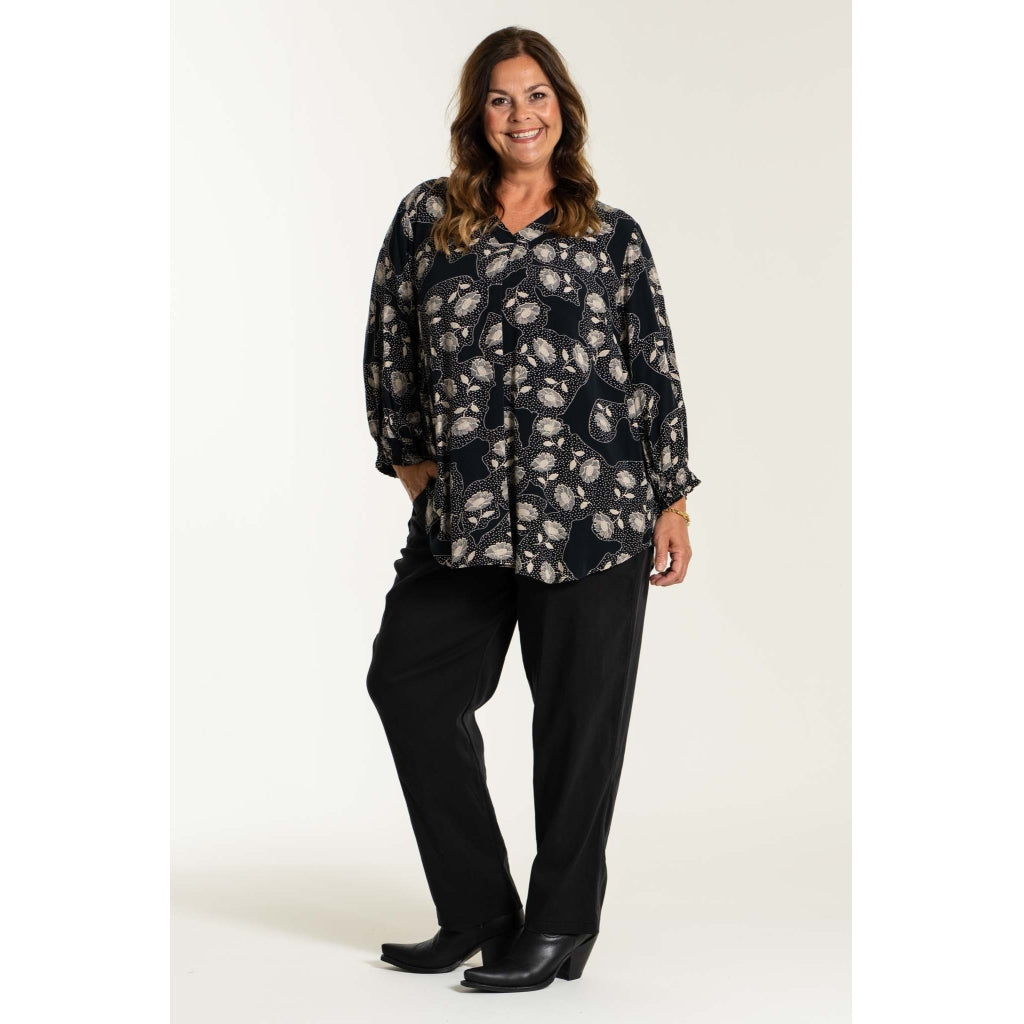 Gozzip Woman Beth Blouse Blouse Black with Beige