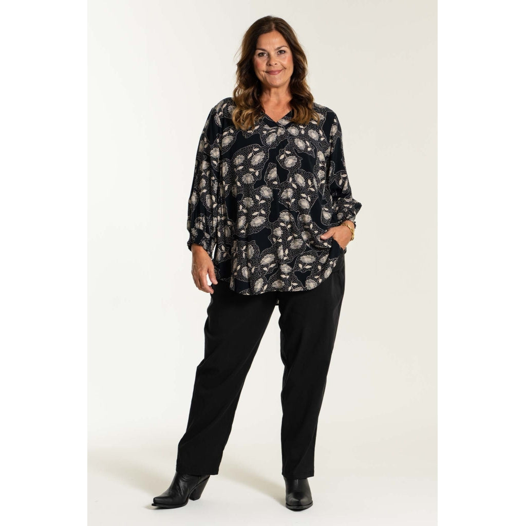 Gozzip Woman Beth Blouse Blouse Black with Beige