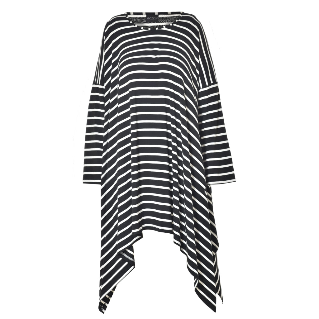 Gozzip Woman Catrine Oversize Tunic Oversize Tunic Black with white