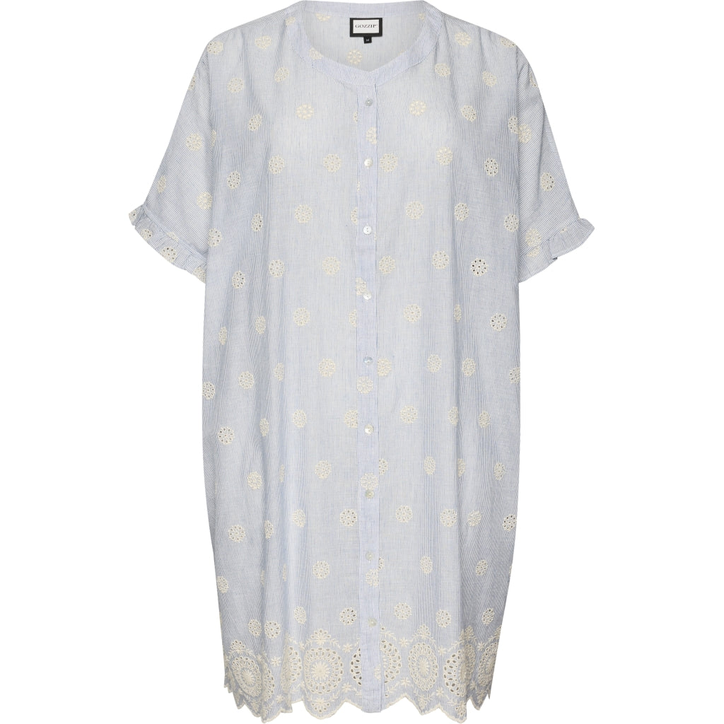 Gozzip Woman Charlotte Oversize shirt Tunic Oversize shirt tunic Blue/Off-White Strip