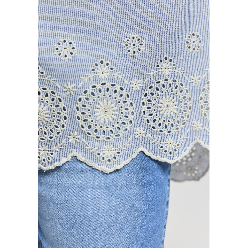 Gozzip Woman Charlotte Oversize shirt Tunic Oversize shirt tunic Blue/Off-White Strip