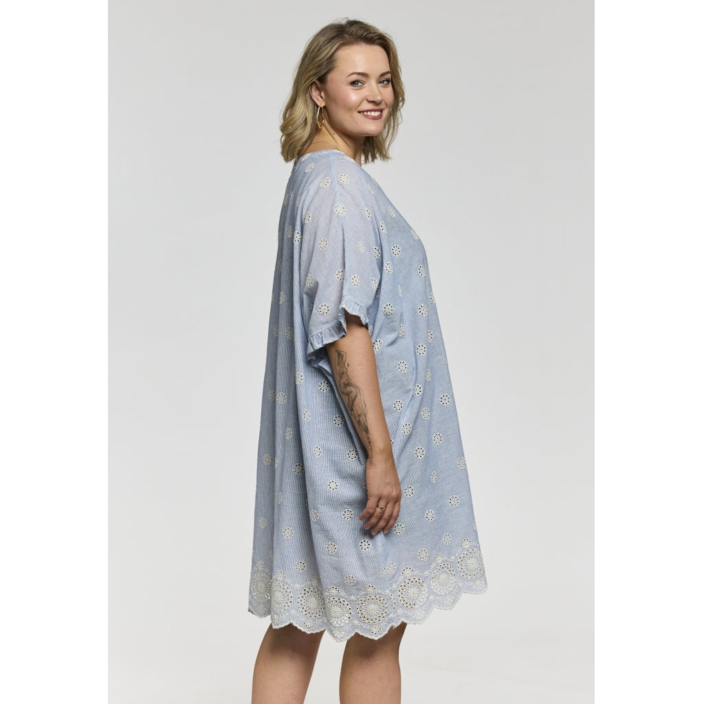 Gozzip Woman Charlotte Oversize shirt Tunic Oversize shirt tunic Blue/Off-White Strip