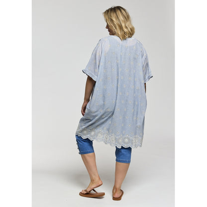 Gozzip Woman Charlotte Oversize shirt Tunic Oversize shirt tunic Blue/Off-White Strip