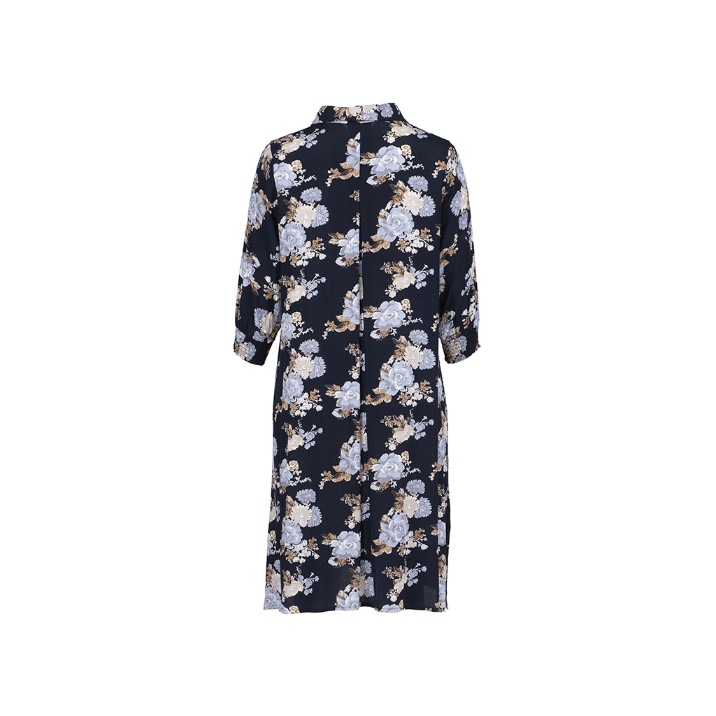 Gozzip Woman Christiane Long Dress Long Dress Navy Print