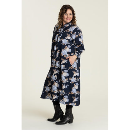 Gozzip Woman Christiane Long Dress Long Dress Navy Print