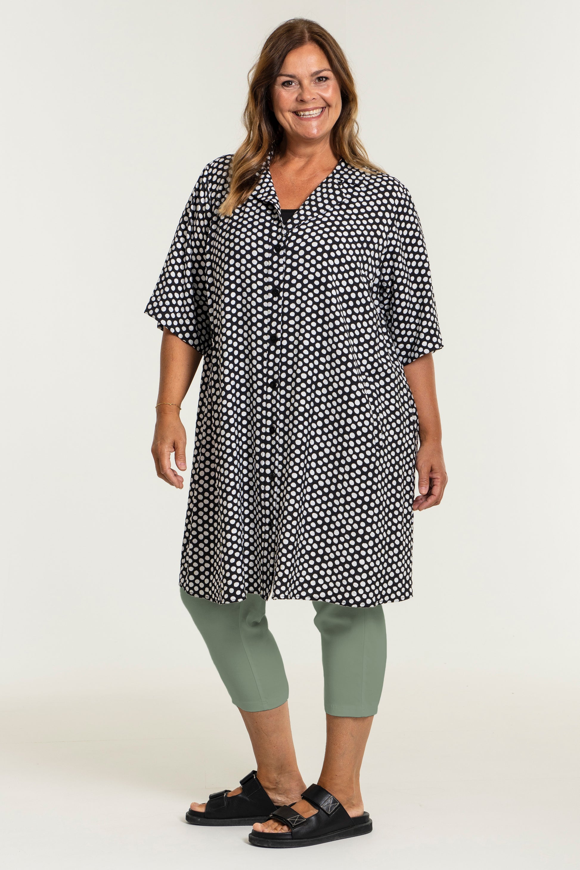 Gozzip Woman Clara 3/4 Leggings - MORE COLOURS 3/4 Pant Dusty Green