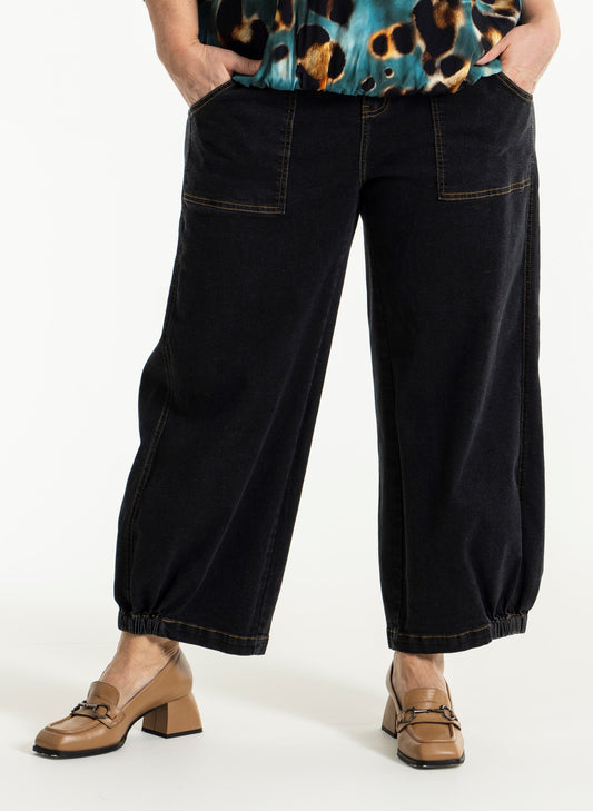 Gozzip Woman Clara Baggy pants Baggy pants Black denim