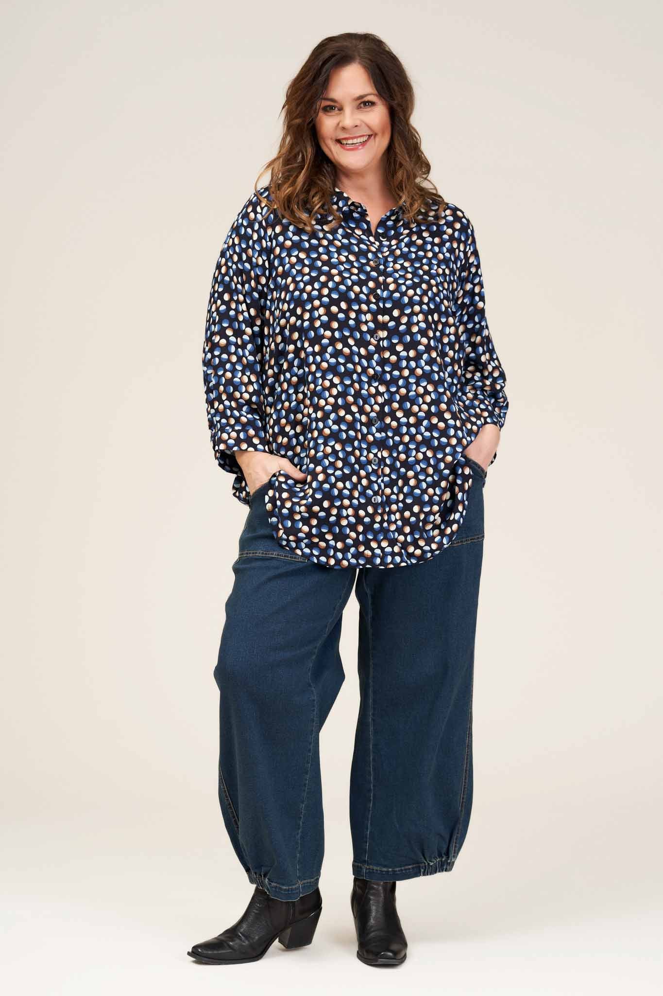 Gozzip Woman Clara Baggy pants Baggy pants Dark blue denim