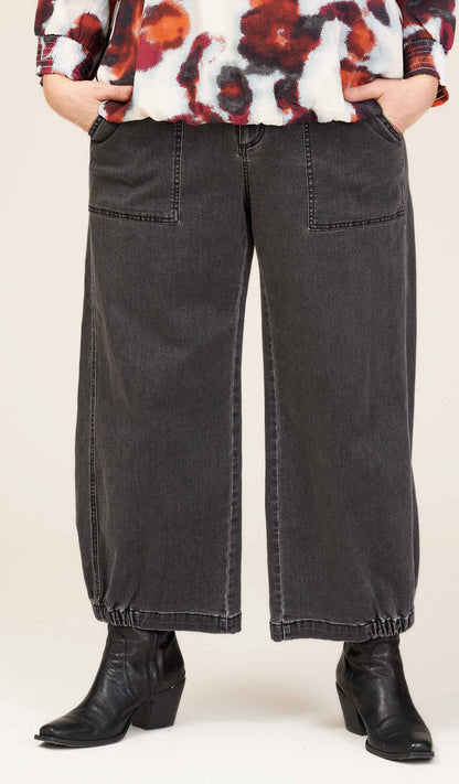 Gozzip Woman Clara Baggy pants Jeans Black denim