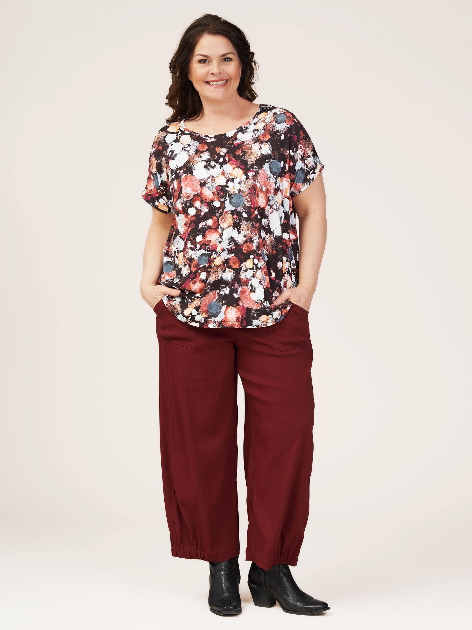 Gozzip Woman Clara Baggy pants Pants 45 Bordeaux