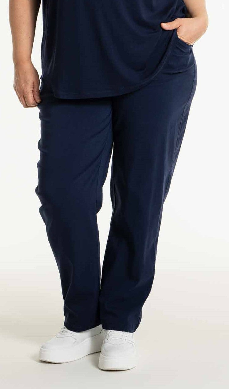 Gozzip Woman Clara Baggy straight legs Pants 70 Navy