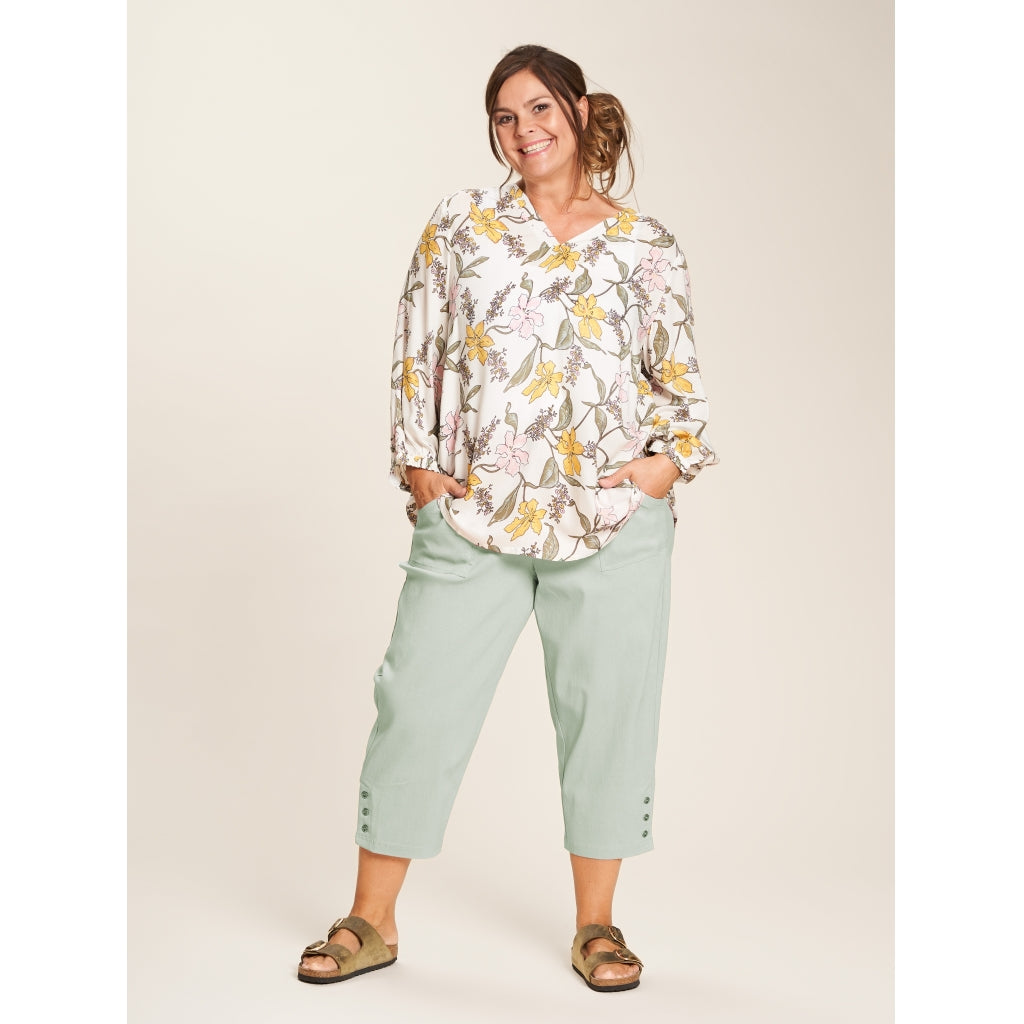 Gozzip Woman Clara Loose capri pants Loose Pant Dusty Green