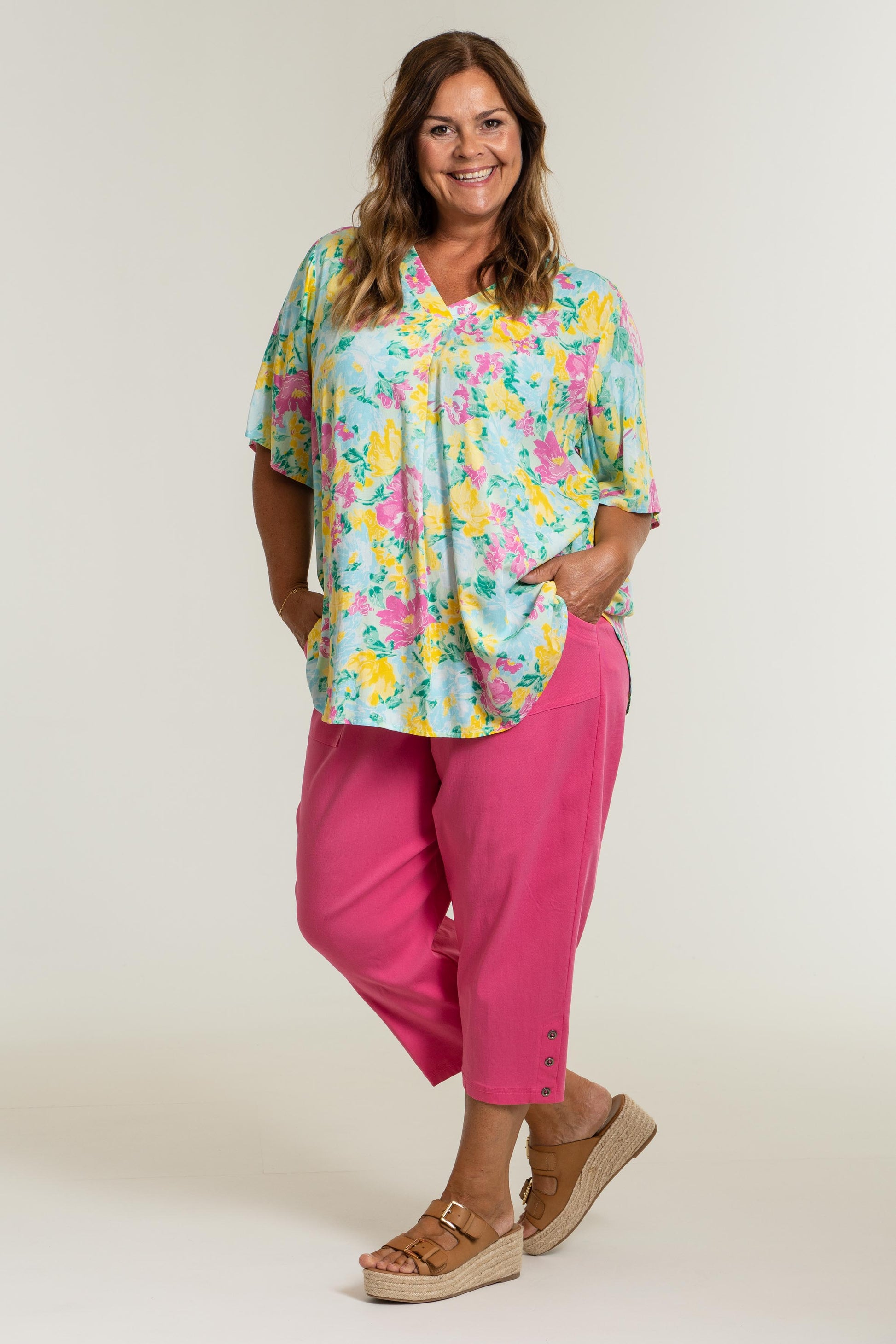 Gozzip Woman Clara Loose capri pants - MORE COLOURS Loose Pant Candy