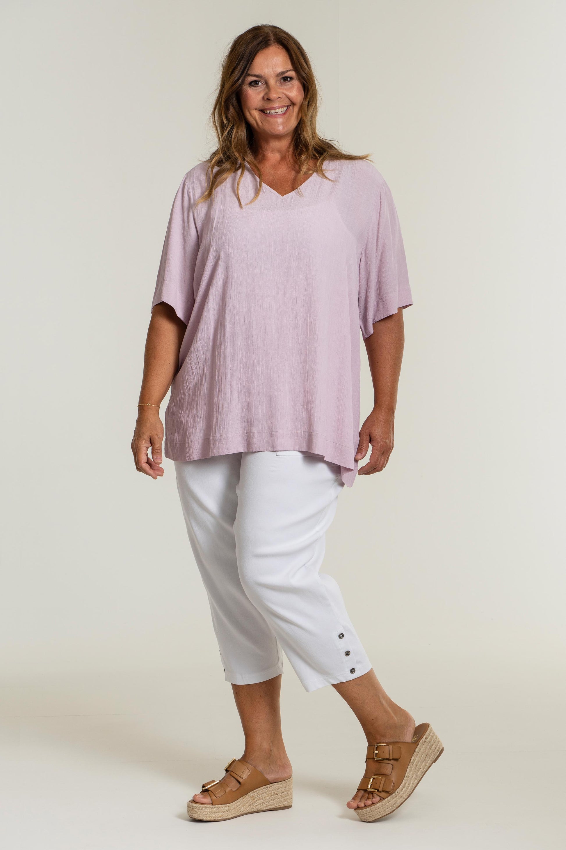 Gozzip Woman Clara Loose capri pants - MORE COLOURS Loose Pant White