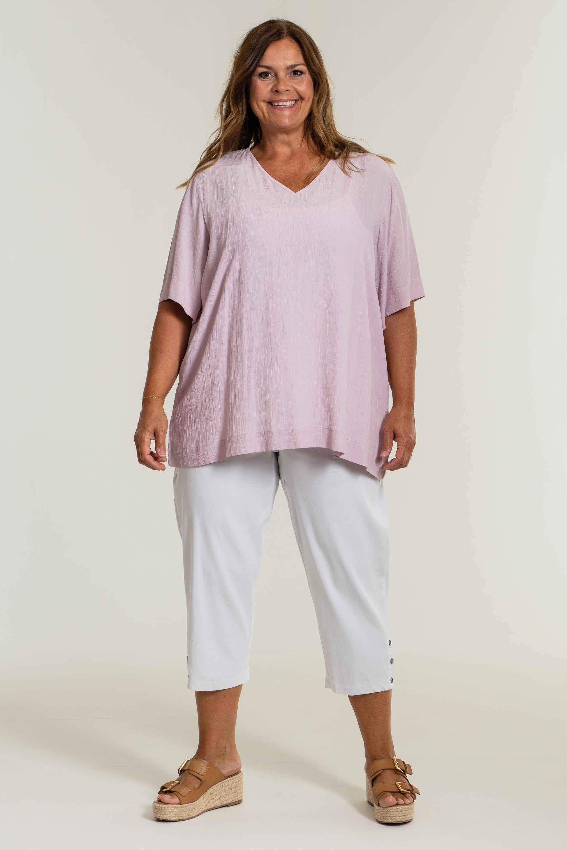 Gozzip Woman Clara Loose capri pants - MORE COLOURS Loose Pant White