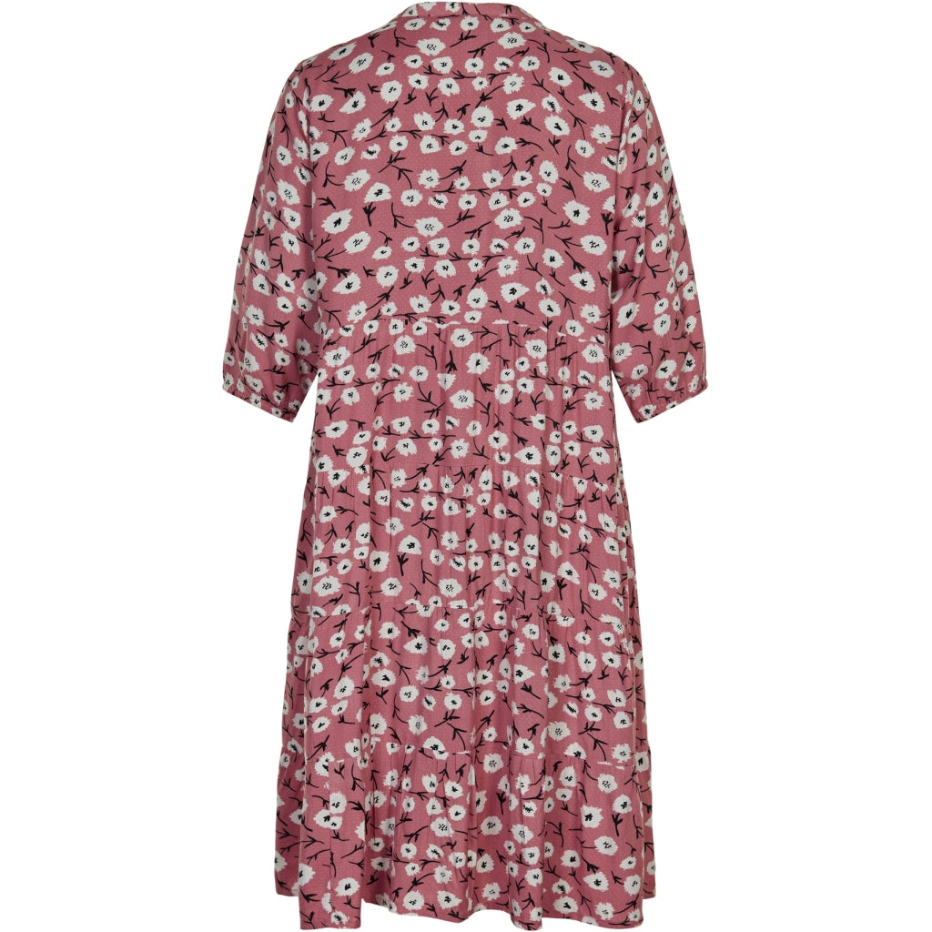 Gozzip Woman Ea Shirt Dress Shirt Dress Dusty Rose printed