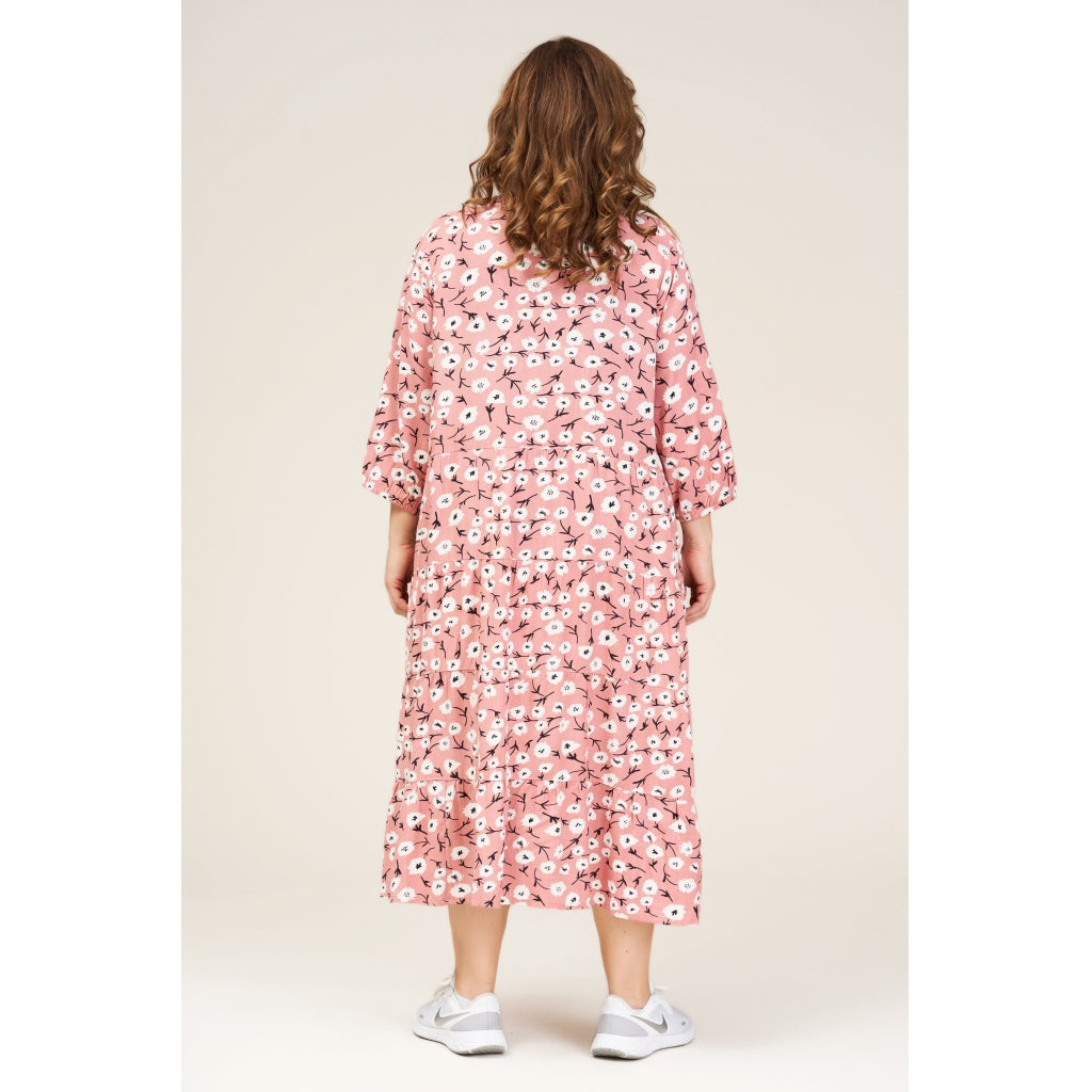 Gozzip Woman Ea Shirt Dress Shirt Dress Dusty Rose printed