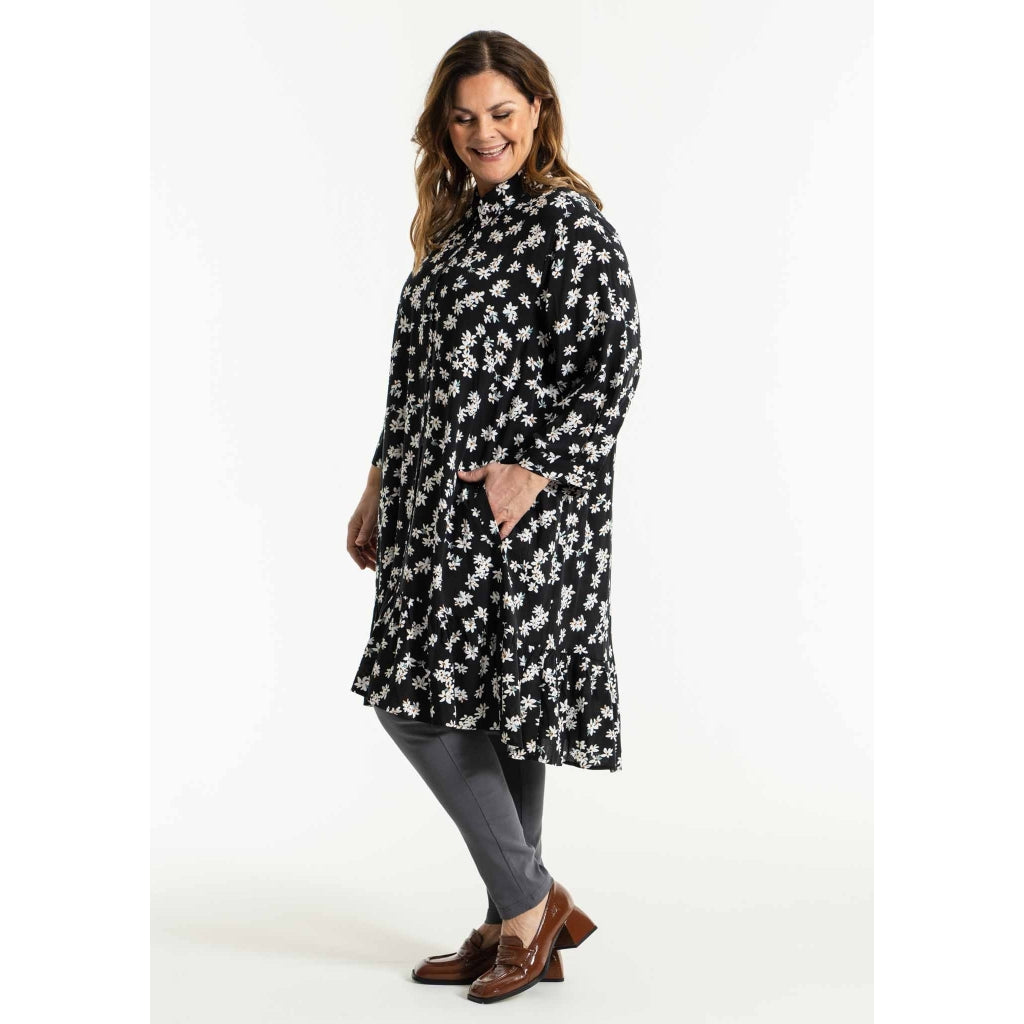 Gozzip Woman Edith Shirt tunic Shirt Tunic Black printed