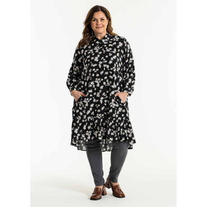 Gozzip Woman Edith Shirt tunic Shirt Tunic Black printed