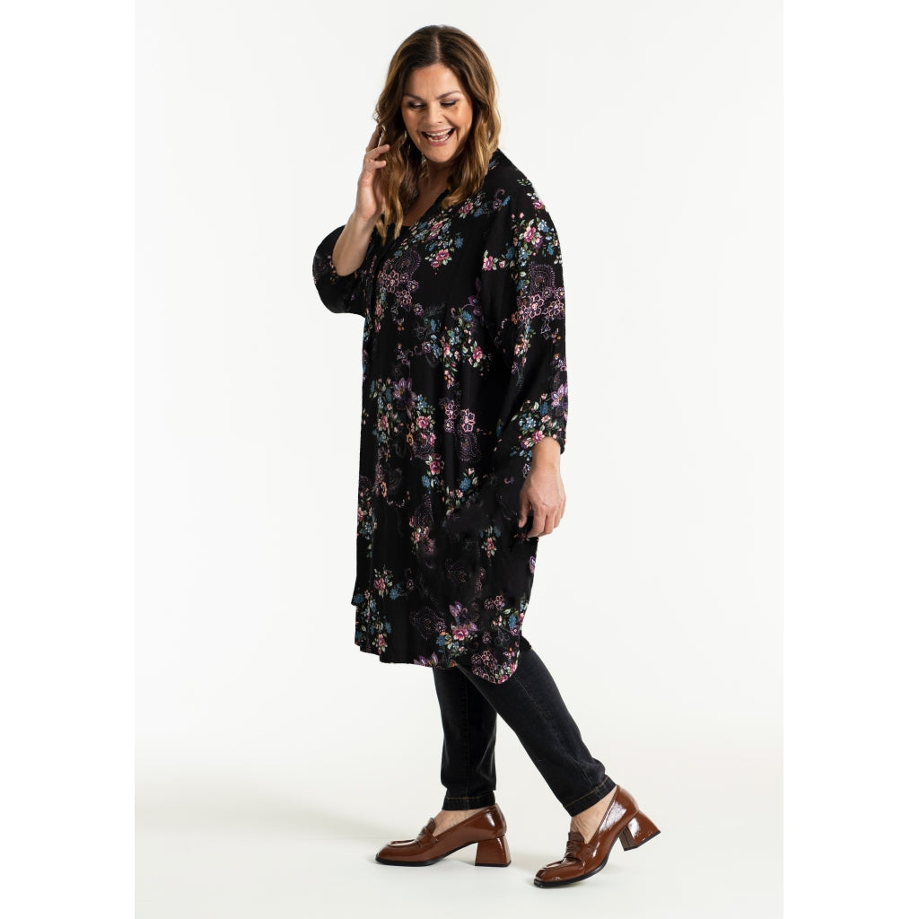 Gozzip Woman Elly Tunic Tunic Black printed