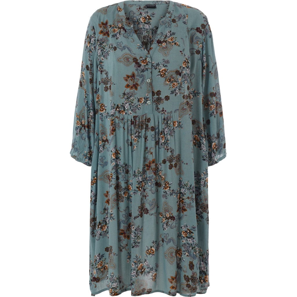 Gozzip Woman Elly Tunic Tunic Petrol Printed