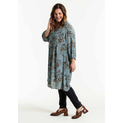 Gozzip Woman Elly Tunic Tunic Petrol Printed