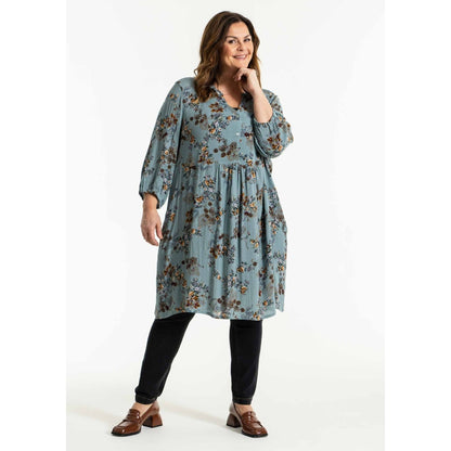 Gozzip Woman Elly Tunic Tunic Petrol Printed