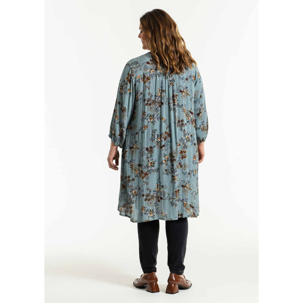 Gozzip Woman Elly Tunic Tunic Petrol Printed