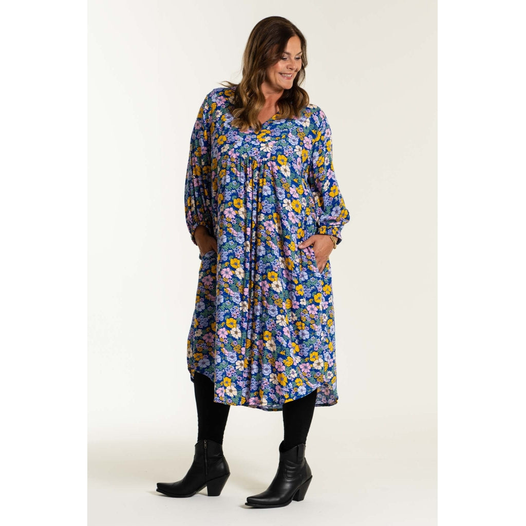 Gozzip Woman Else Dress - MORE COLOURS Dress Blue with print