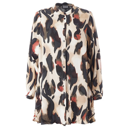 Gozzip Woman GAelina Shirt Shirt Sand with black orange pattern