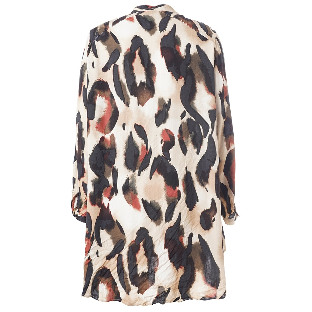 Gozzip Woman GAelina Shirt Shirt Sand with black orange pattern