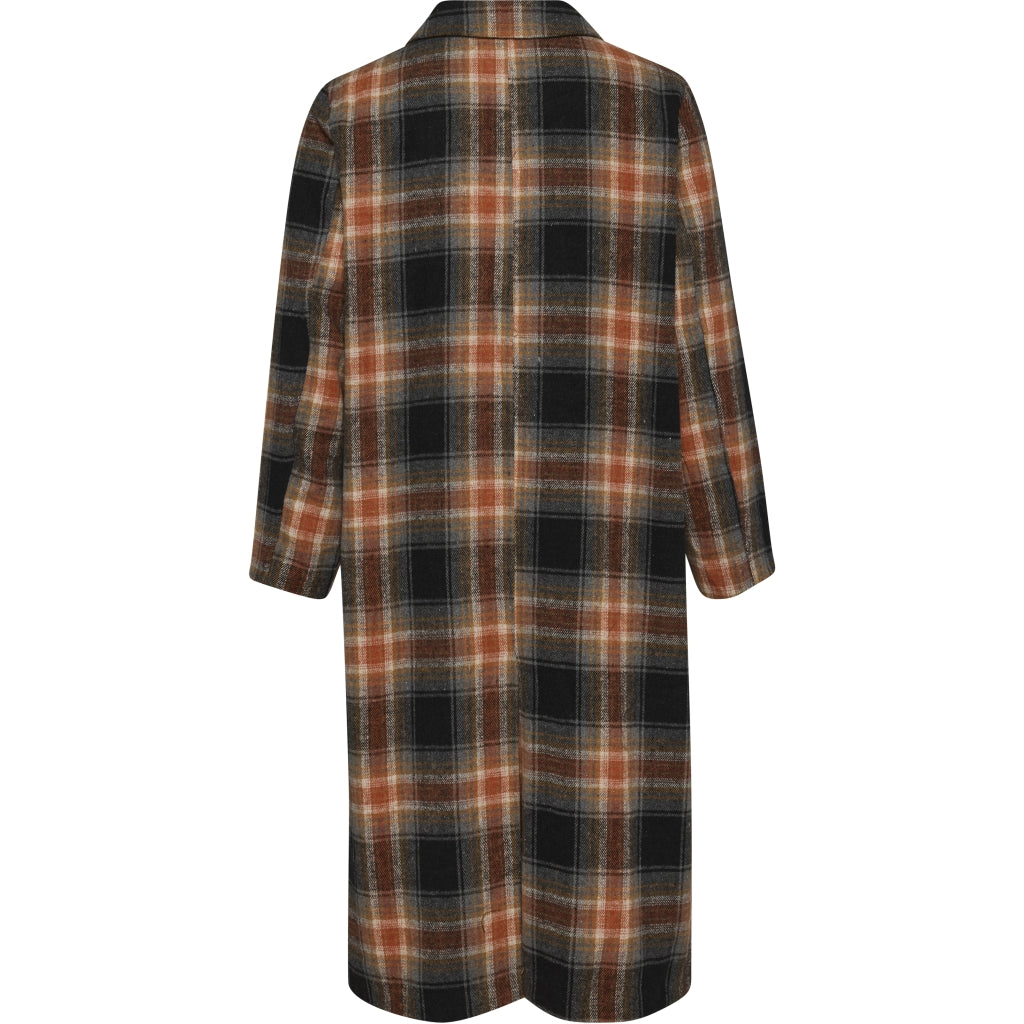 Gozzip Woman GAlaya long checked coat Coat Multi Colour