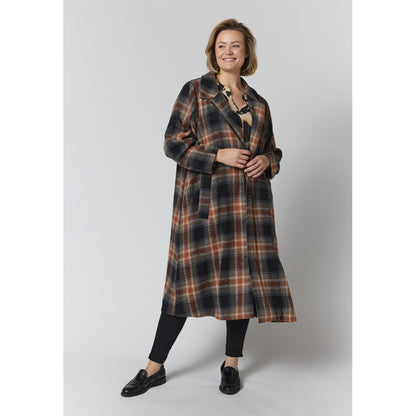 Gozzip Woman GAlaya long checked coat Coat Multi Colour
