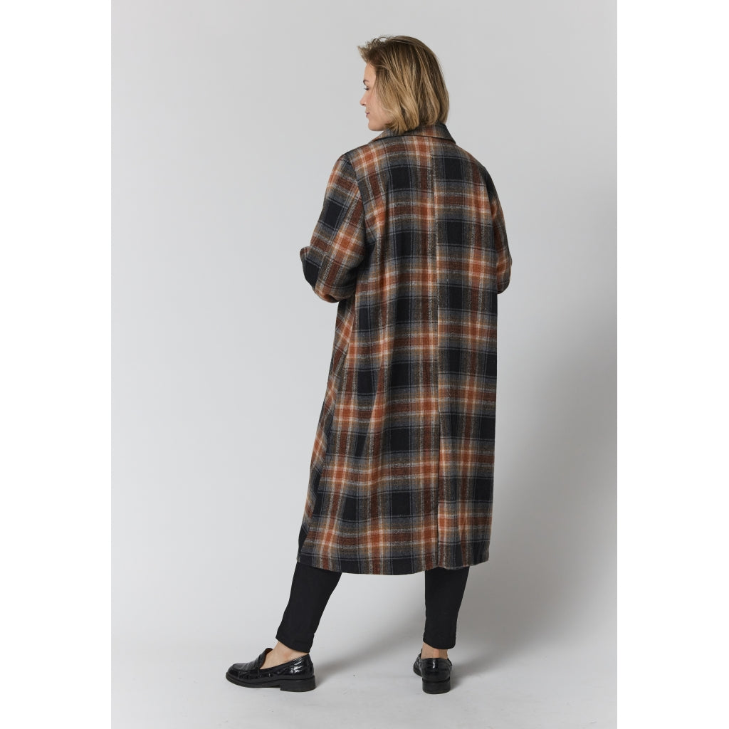 Gozzip Woman GAlaya long checked coat Coat Multi Colour