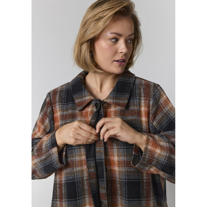Gozzip Woman GAlaya long checked coat Coat Multi Colour