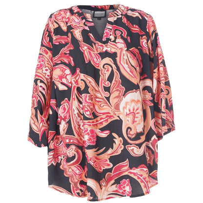 Gozzip Woman GAlva Blouse Blouse Black with orange flowers