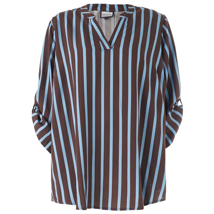 Gozzip Woman GAlva Blouse Blouse Brown with blue stripes