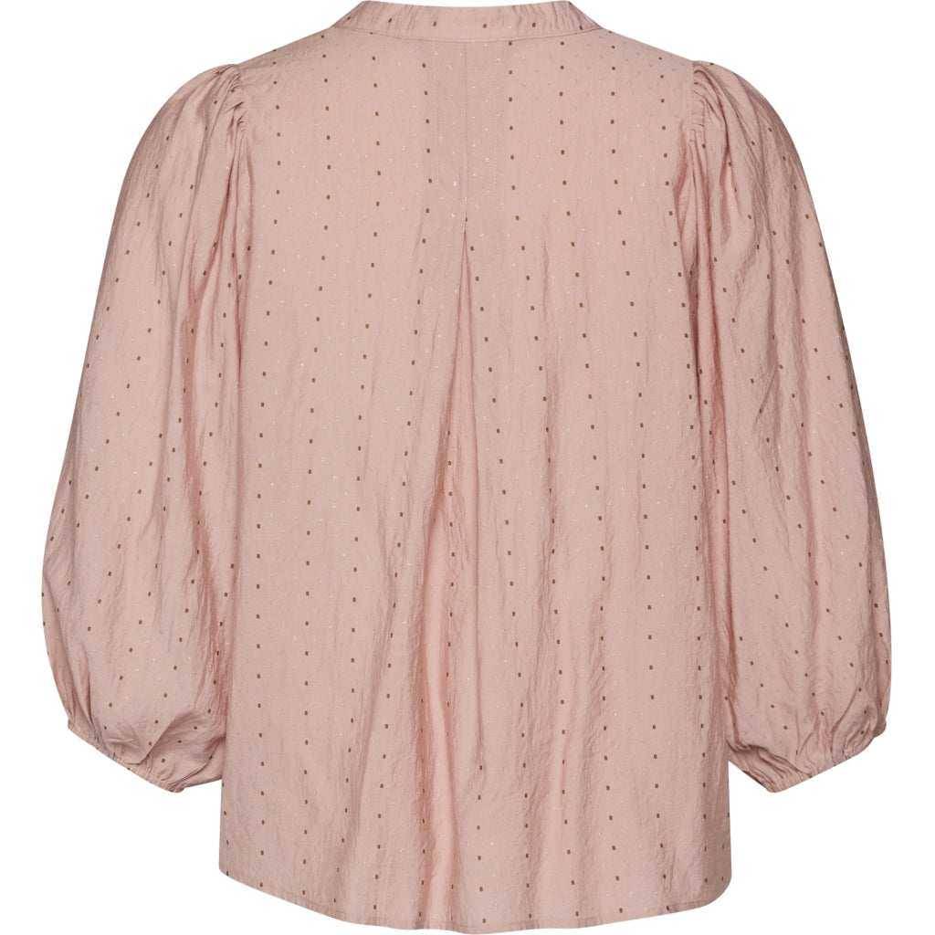 Gozzip Woman GAmaris Blouse Blouse Rose with brown and silver dots