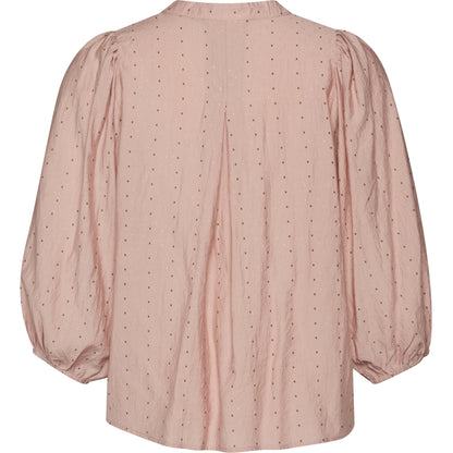 Gozzip Woman GAmaris Blouse Blouse Rose with brown and silver dots