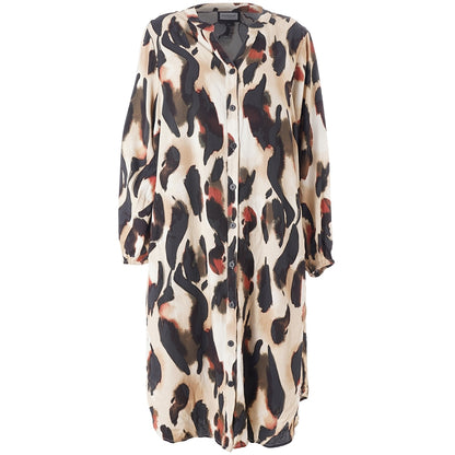 Gozzip Woman GAnja Dress Dress Sand with black orange pattern