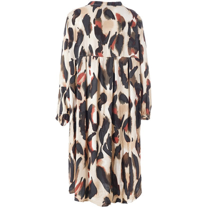 Gozzip Woman GAnja Dress Dress Sand with black orange pattern