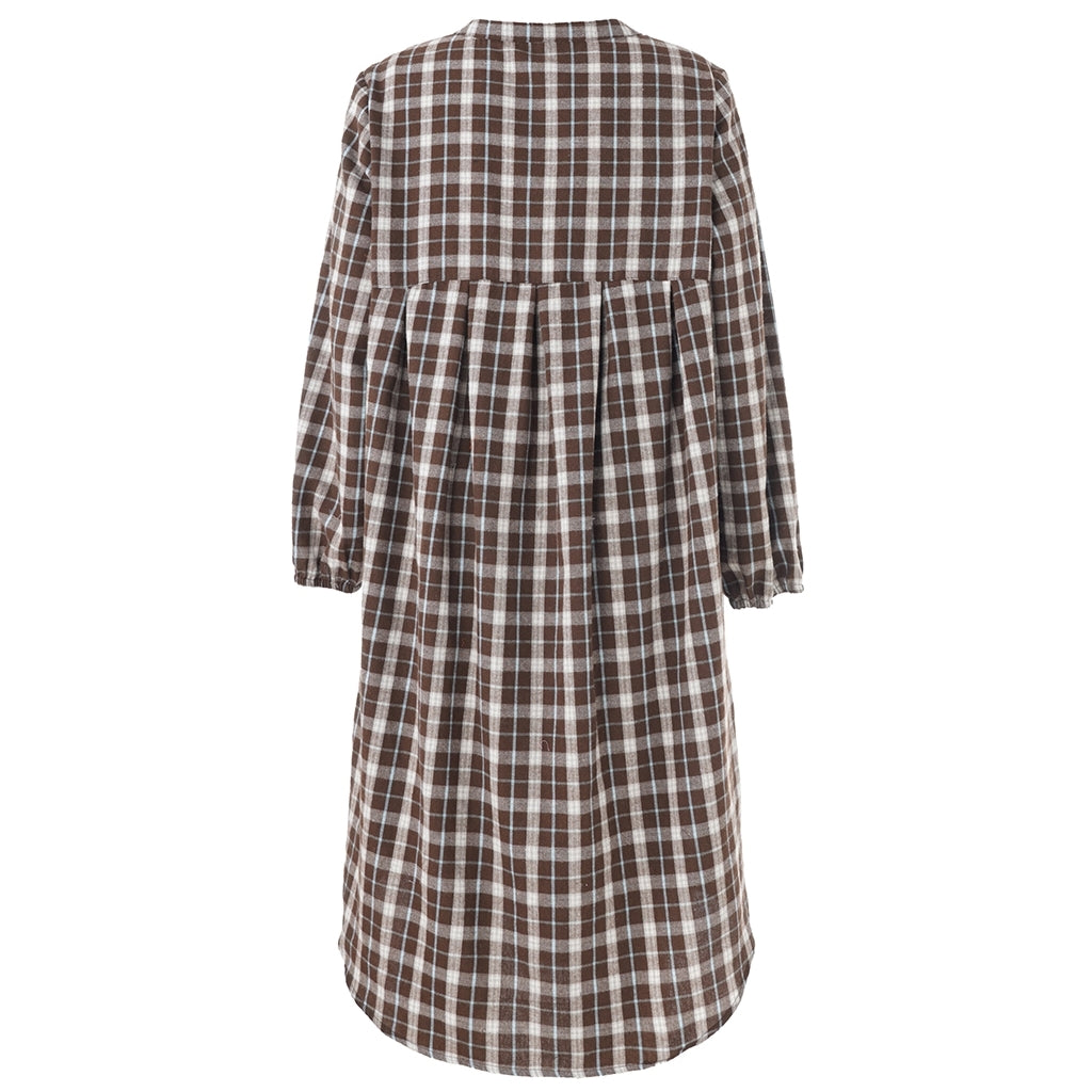 Gozzip Woman GAnja Dress Dress Brown check with light blue stripe