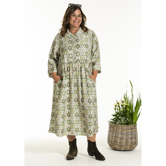 Gozzip Woman GAnn-Louise Dress Dress Green Print