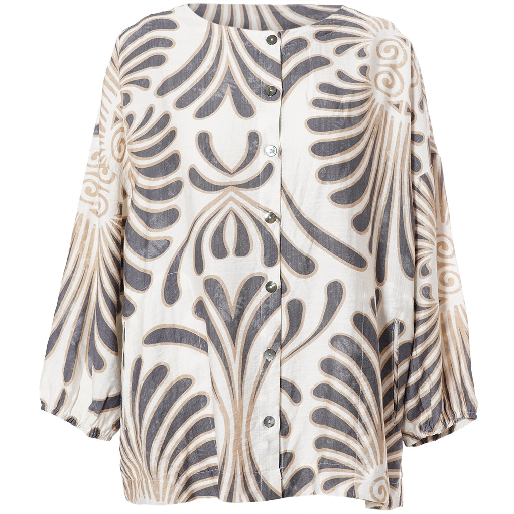 Gozzip Woman GAnn-Mari Blouse Blouse Off White / Grey