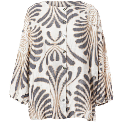Gozzip Woman GAnn-Mari Blouse Blouse Off White / Grey