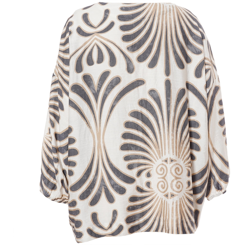 Gozzip Woman GAnn-Mari Blouse Blouse Off White / Grey