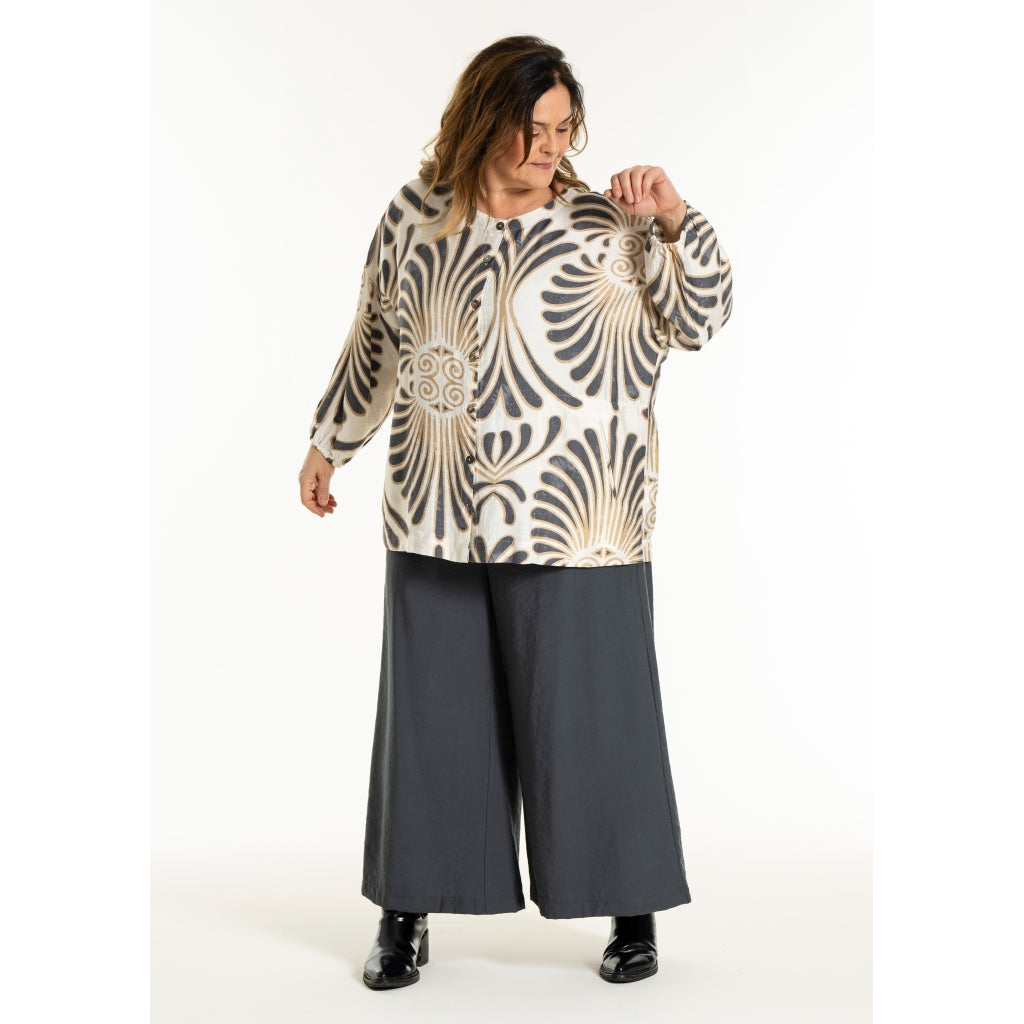 Gozzip Woman GAnn-Mari Blouse Blouse Off White / Grey
